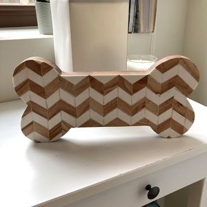 Chevron Wooden Dog Bone Shape